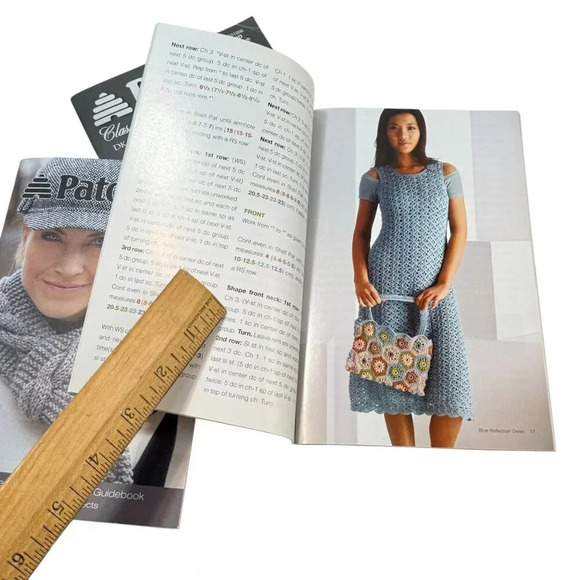 Patons Knitting Pattern Books Lot 6 Socks Sweaters Cable Dresses Other PB Modern - Picture 6 of 11